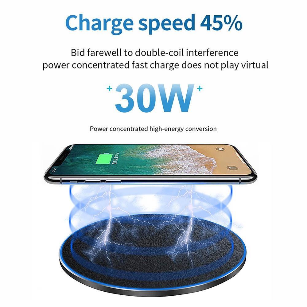Đế sạc nhanh Qi 30w không dây cho Xiaomi Mi 9 Pro Iphone 12 X Xs Max Xr 8 Plus