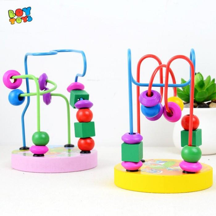 Đồ chơi luồn hạt gỗ rèn luyện kỹ năng khéo léo kiên nhẫn cho phát triển tư duy