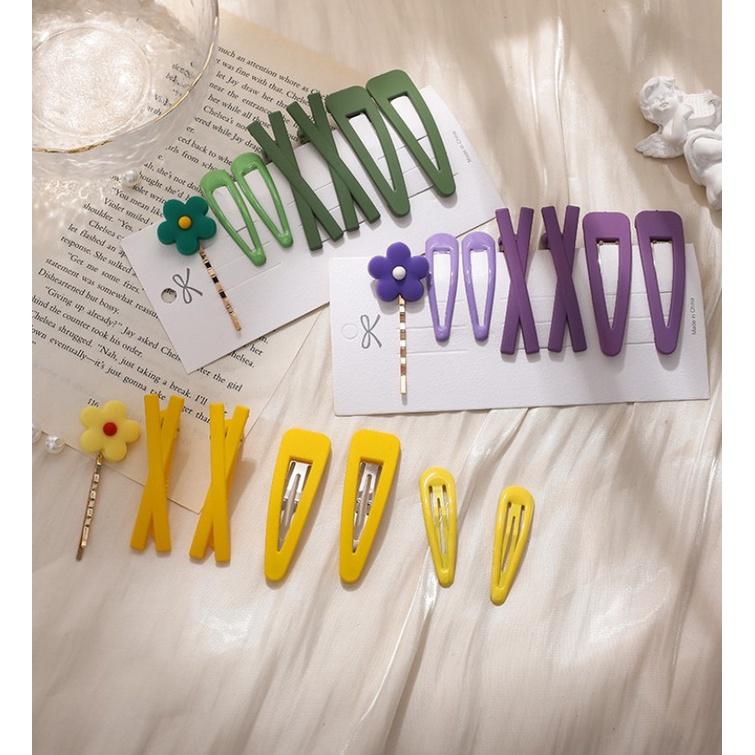 Set 7 Kẹp Tóc Màu Sắc Xinh Xắn Dành Cho Nữ vintag