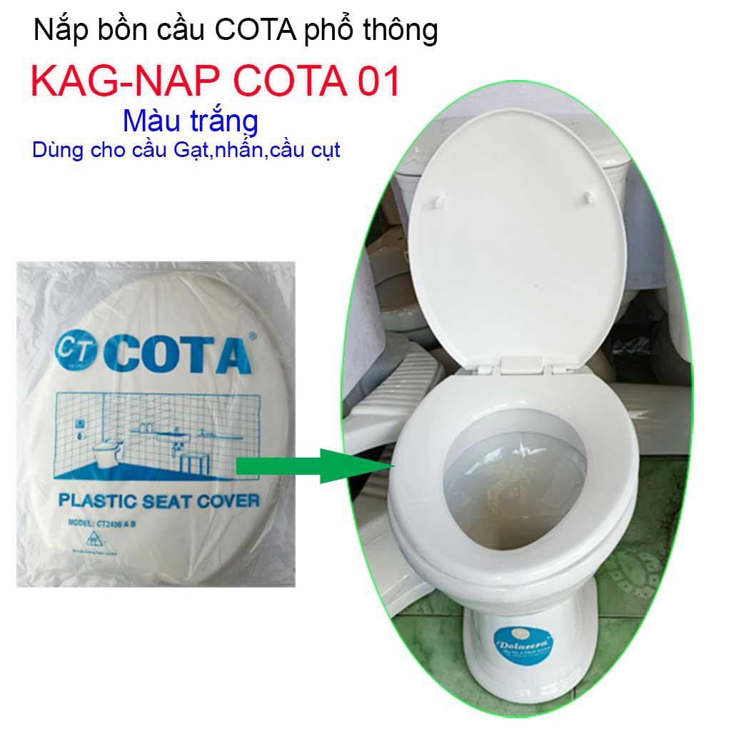 Nắp đậy bàn cầu Cota, Nắp bồn cầu phổ thông màu trắng KAG-NAP Cota01