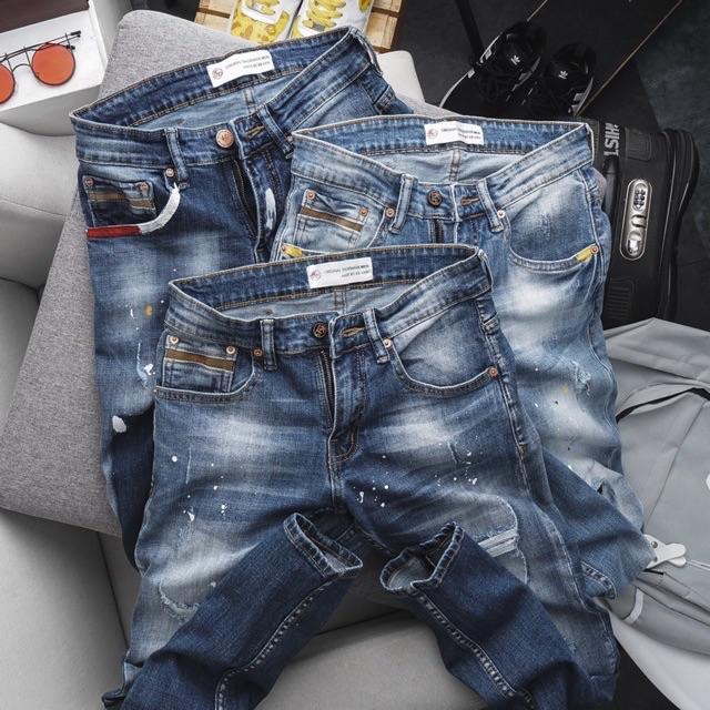 Quần Jean Nam cao cấp vảy sơn - co giãn