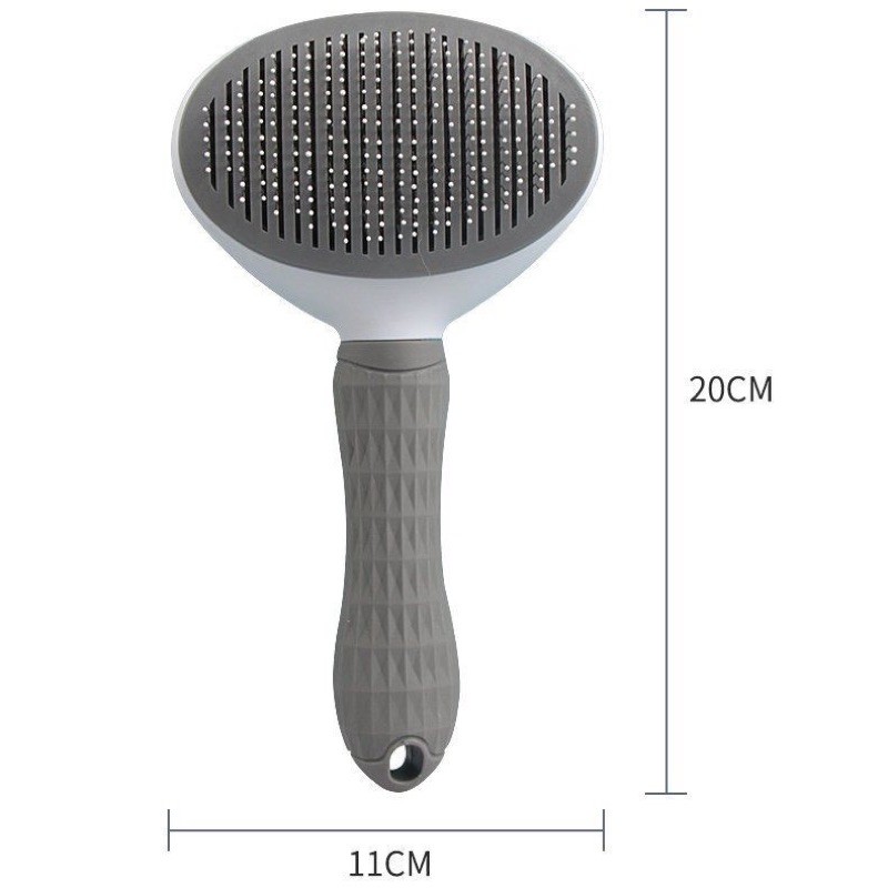 Lược OVAL Chải Lông Cho Chó Mèo Cao Cấp Có Nút Bấm Đẩy Lông
