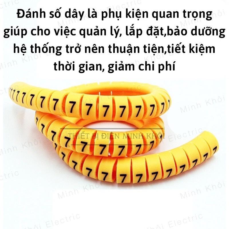 Vòng đánh số dây mạng, dây điện, tín hiệu mạng cao su từ 0 đến 9, vòng chữ đánh dấu cáp line,ống lồng đầu cos