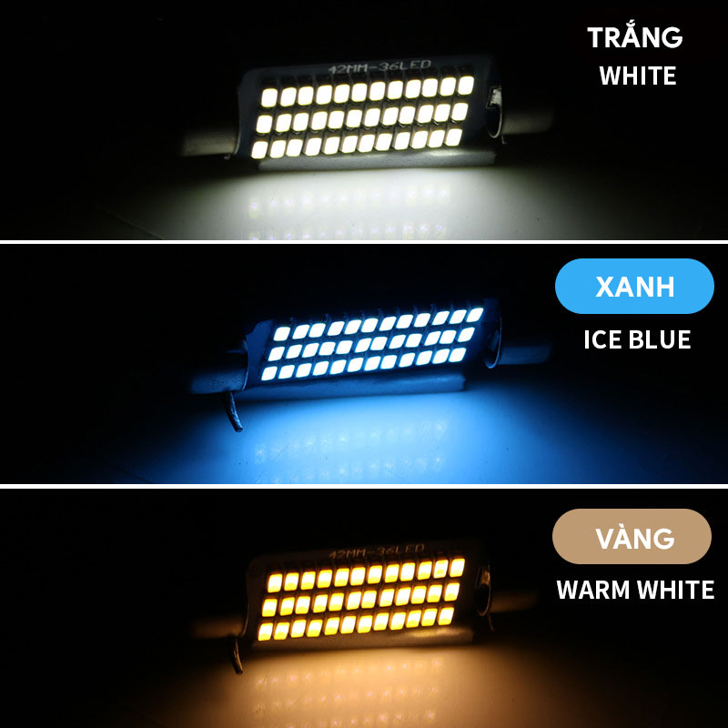 Bóng LED trần xe hơi chip 3014 festoon F3014-36