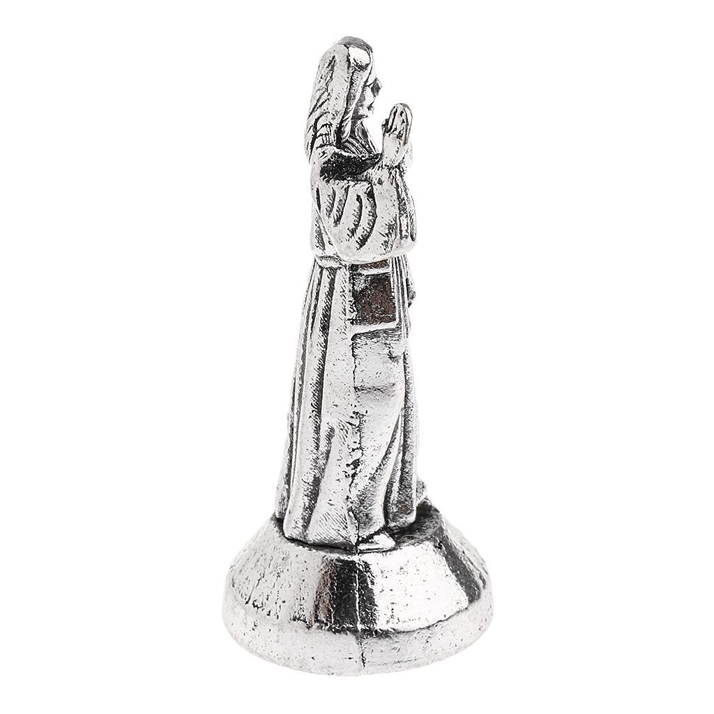 Mini Jesus Holy Religious Figurine Decoration Statue X4 Silver 5cm