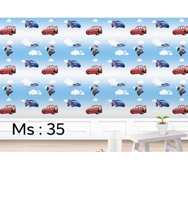 Combo 10 mét giấy dán tường, decal dán tường trang trí nhà cửa XE HƠI ĐÁM MÂY khổ 45cm