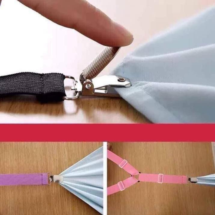 Bộ 4 dây nẹp cố định ga giường - Kẹp cố định drap giường