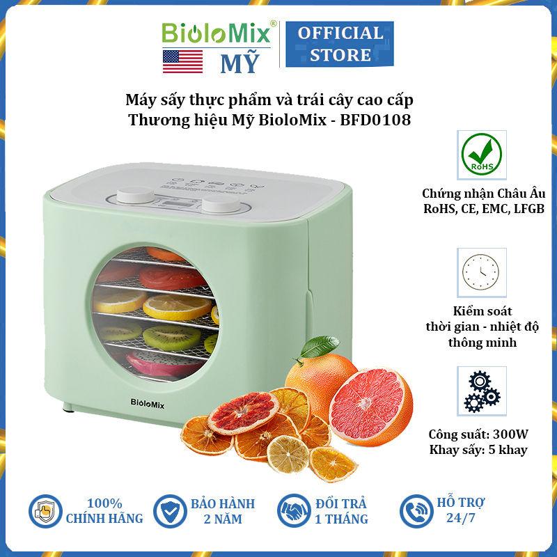 Máy sấy thực phẩm và trái cây thương hiệu BioloMix BFD0108 - HÀNG NHẬP KHẨU