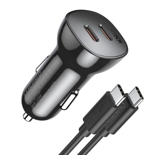 Củ Sạc Điện Thoại Ô Tô TC0008-V2 Choetech 40W Dual Type-C Fast Car Charger - Hàng Chính Hãng