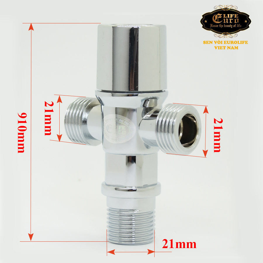 Van giảm áp, T chia bồn cầu nhựa ABS mạ Chrome Eurolife EL-TN01