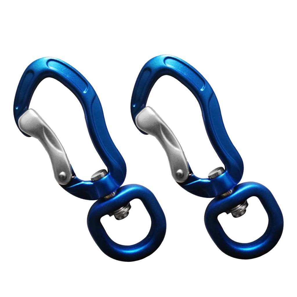 4pcs Aluminum Alloy Swivel Eye Carabiner Clip Hanging Connect Hook Keychain Mountaineering Camping Accessories 76 x 28mm