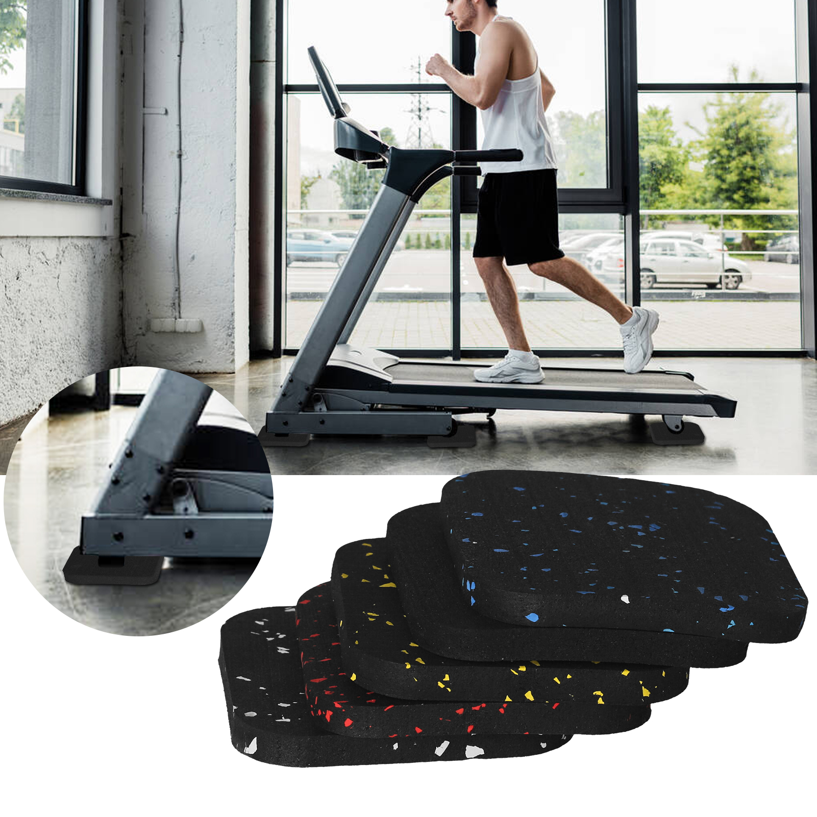 6 miếng đệm chống trượt giúp cố định cho máy chạy thể dục