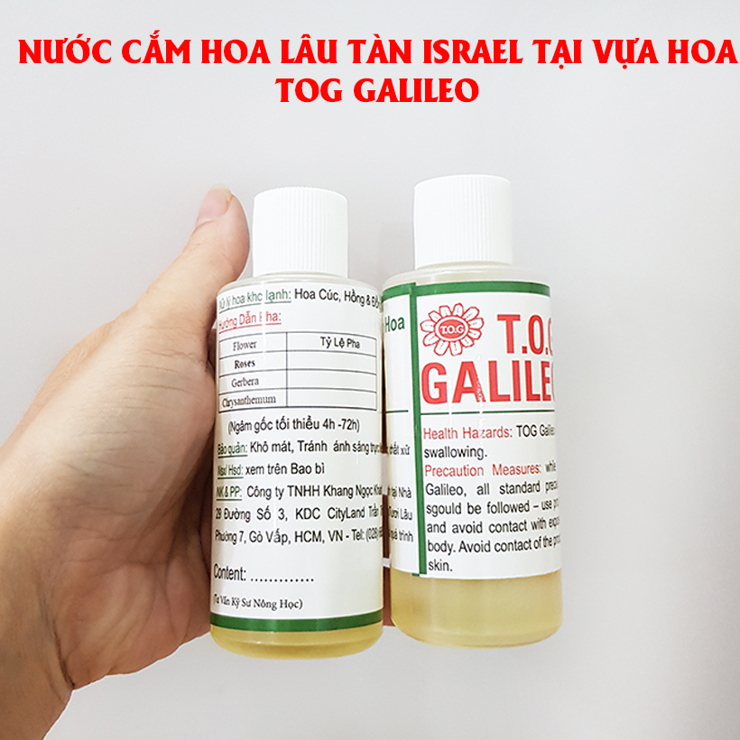 Nước Cắm Hoa Lâu Tàn Israel (Chai 100ml) Dành Cho Vựa Hoa TOG Galileo - Giúp Kiềm Hoa Không Nở và Hoa Tươi Lâu tại vựa hoa