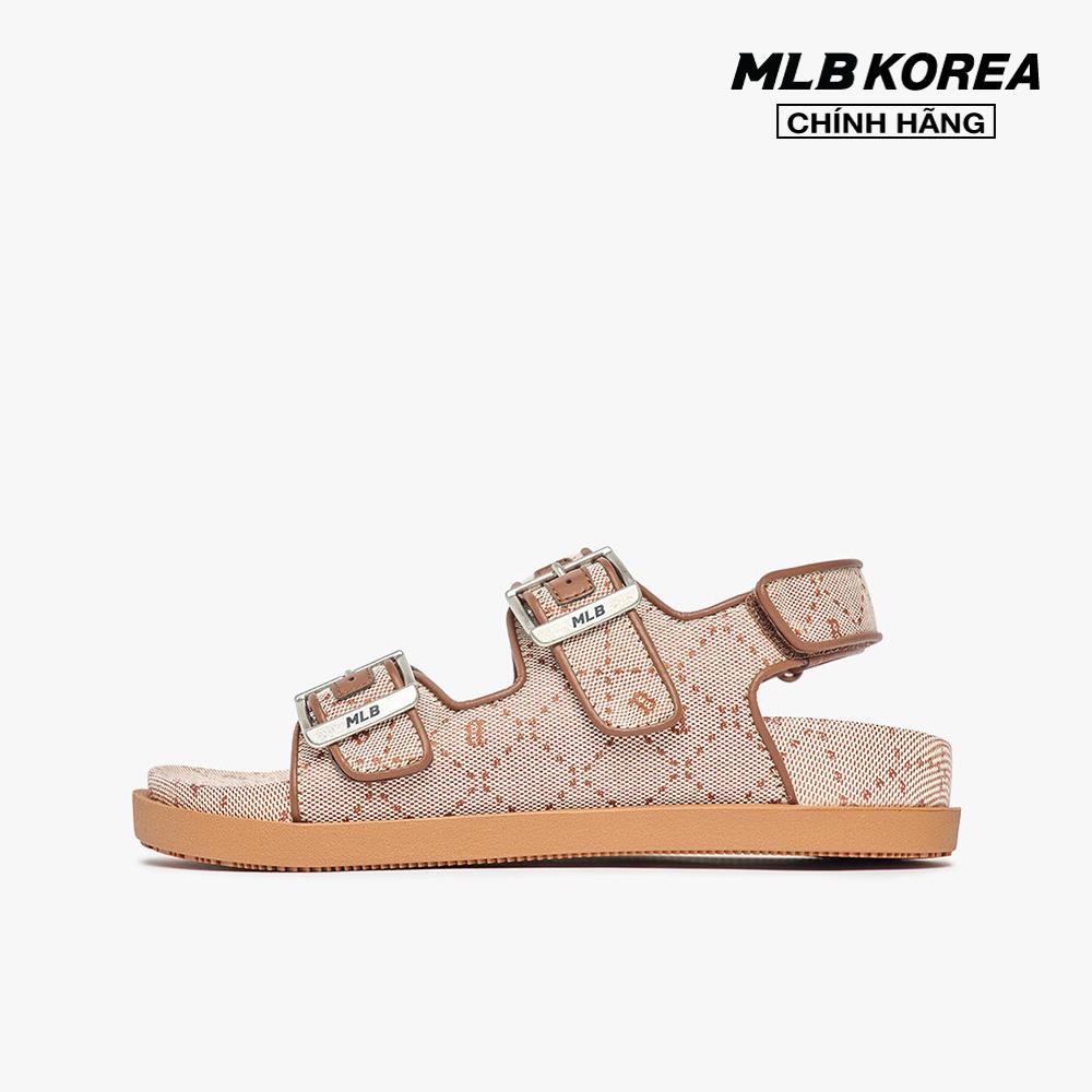 MLB - Giày sandals unisex đế thấp quai ngang Jacquard Diamond Monogram 3ASDCSJ33