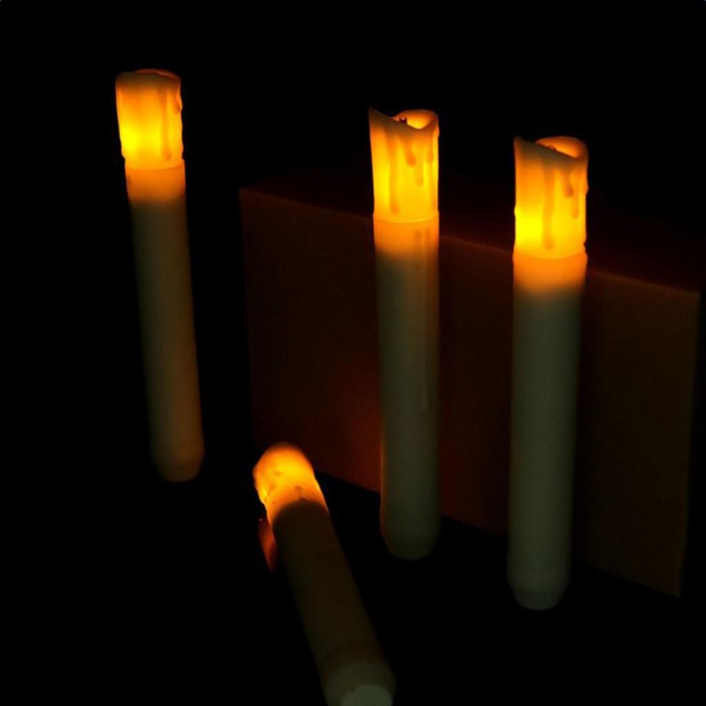 12X Sử Dụng Pin Dài Flameless Led Nến Trang Trí Lễ Cưới, Màu Trắng Ấm 105 Mm