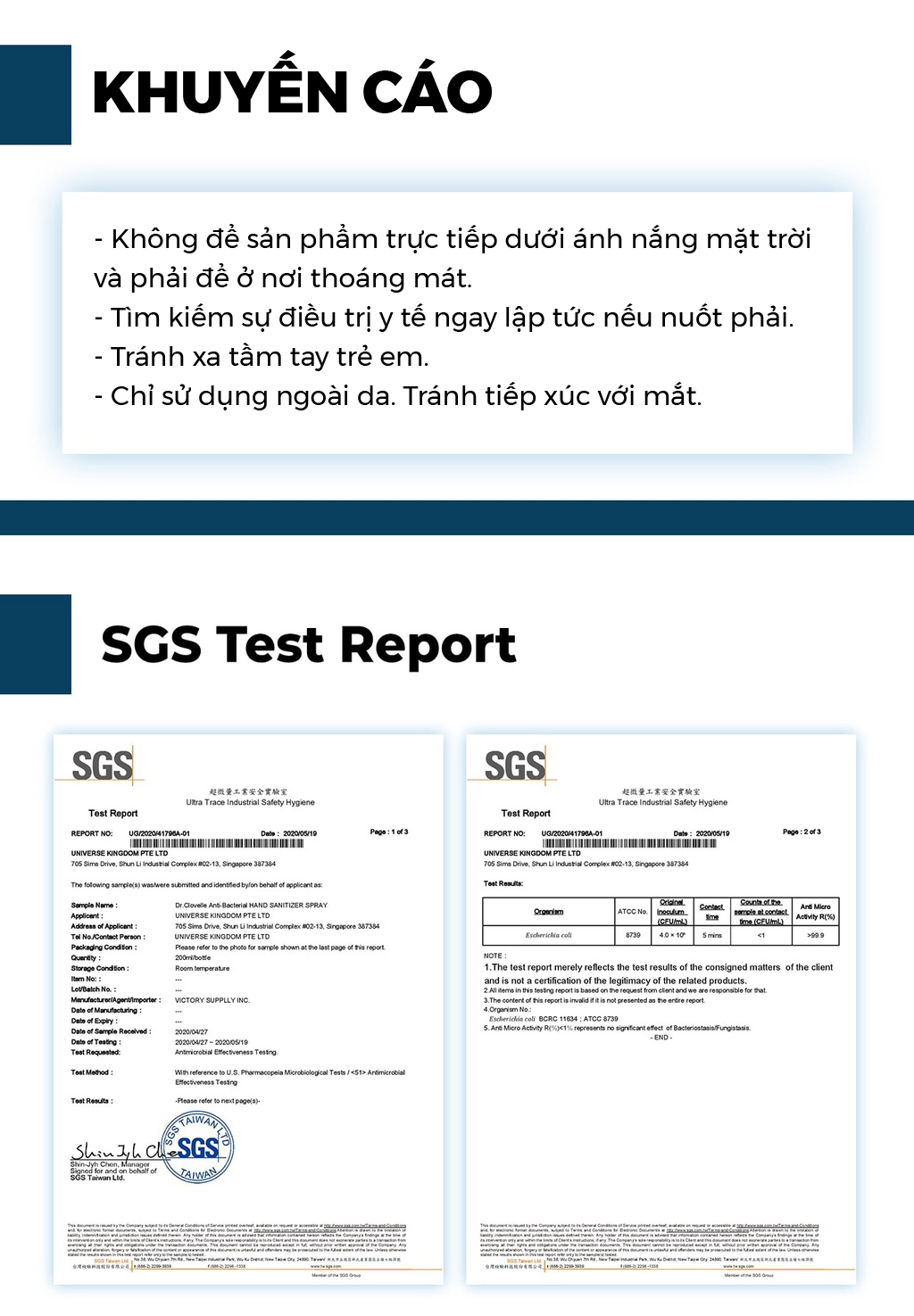 Bình xịt rửa tay Dr Clovelle đánh bay 99.99% vi khuẩn, không chứa cồn, thích hợp cho trẻ em có làn da nhạy cảm