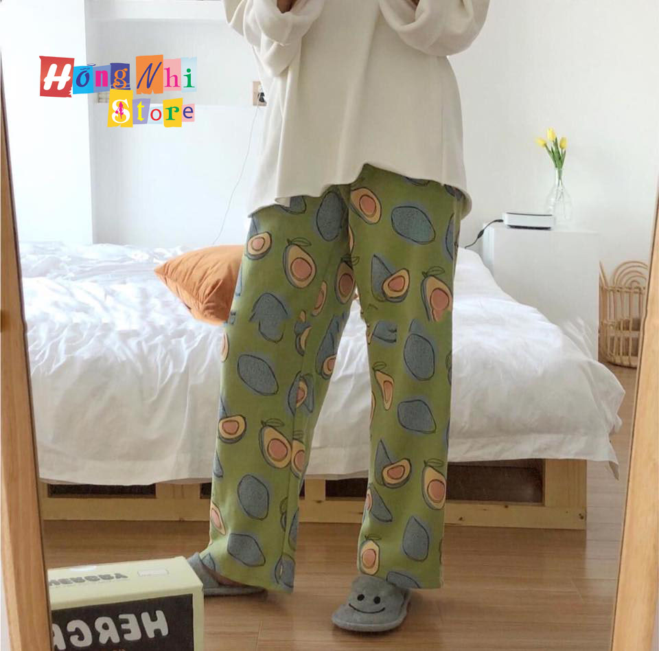 Quần Hoạt Hình Dài Ống Rộng Trái Bơ Cartoon Pant Oversize Ulzzang Unisex - MM