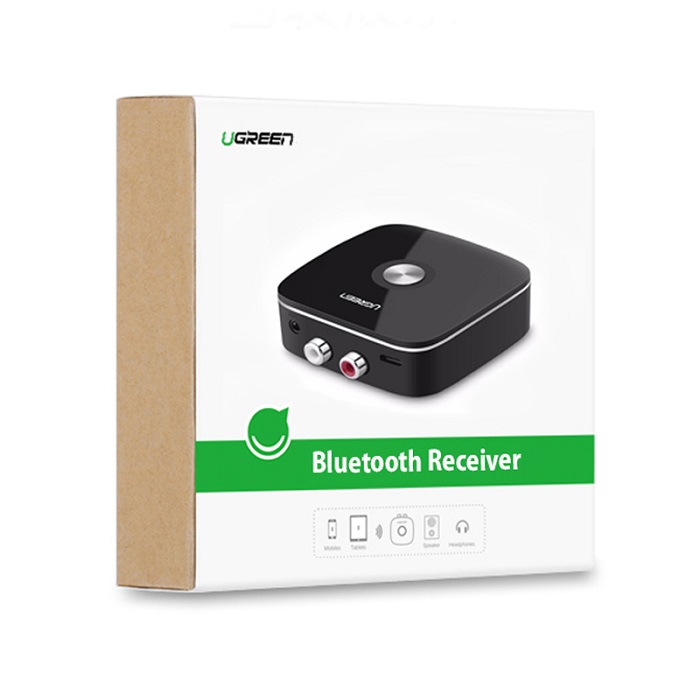 Thiết bị nhận Bluetooth 5.0 Ugreen 30445 CM123 Chính Hãng ( Music Receiver dùng cho loa+amply, có tính năng Bảo mật ) hàng chính hãng