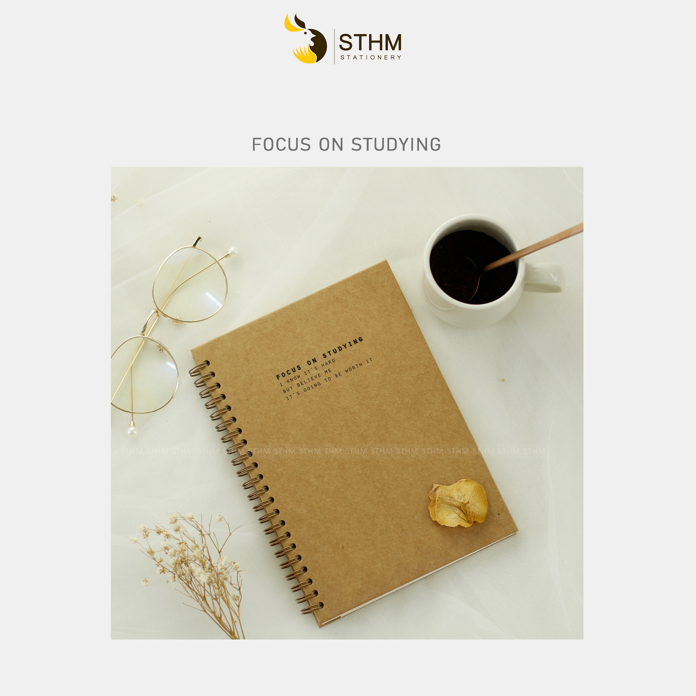 Sổ bìa kraft A5 - Motivation Notebook - Nhưng câu nói động lực - [STHM stationery