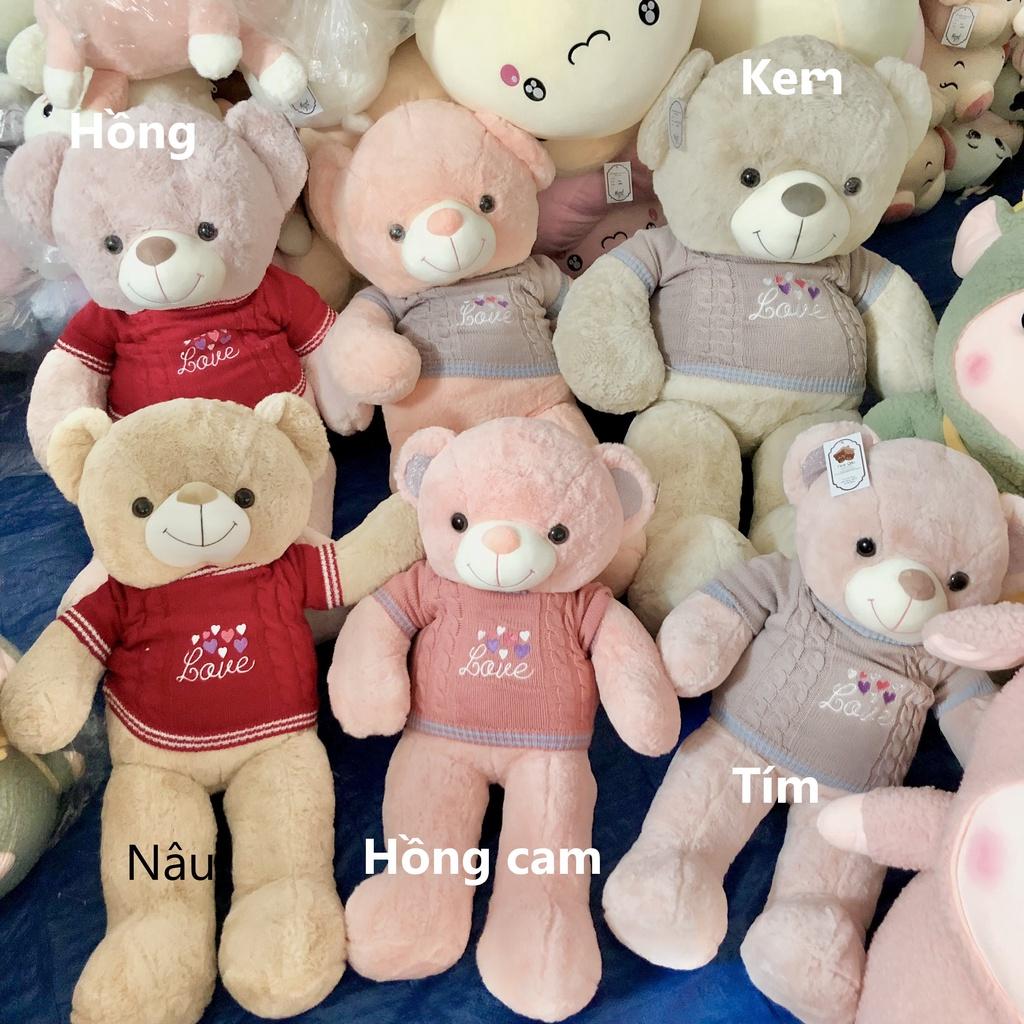 Teddy áo len tim chữ Love cao cấp cực mịn
