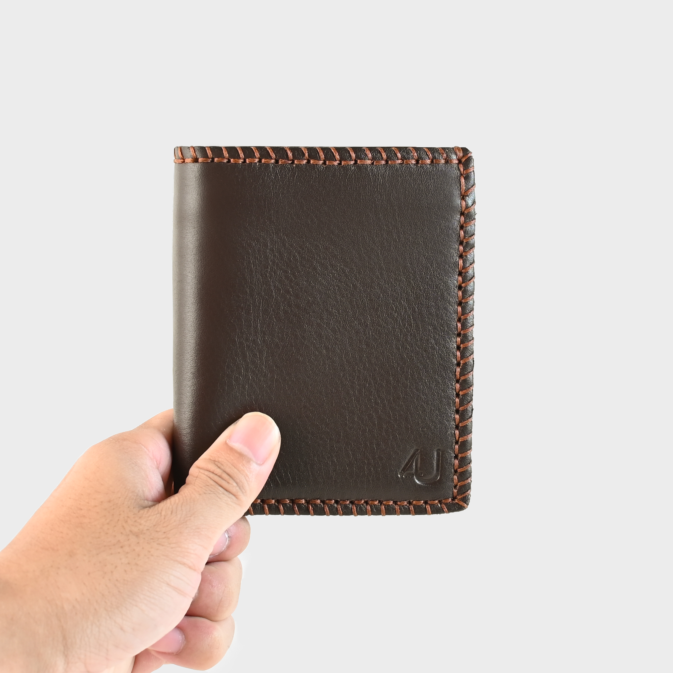 Bóp Ví Nam Da Bò Thật 4U Cao Cấp Dáng Đứng Handmade Nổi Bật F129
