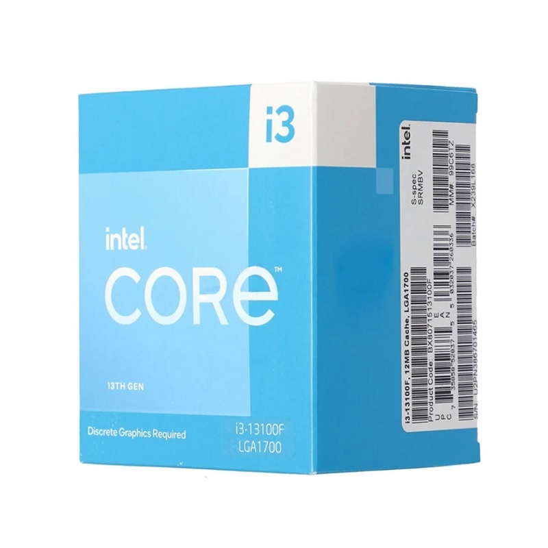 CPU Intel Core i3 13100F ~ 3.4GHz (không có GPU Socket 1700, 4 nhân 8 luồng 12Mb) - Hàng chính hãng FPT phân phối