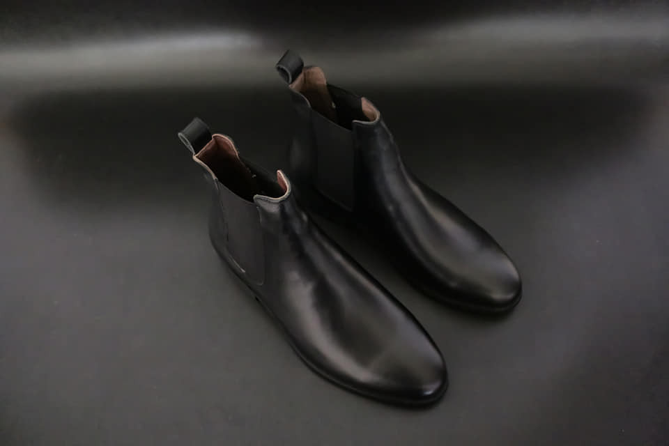 Chelsea boots da bò handmade VietNam phiên bản mũi tròn