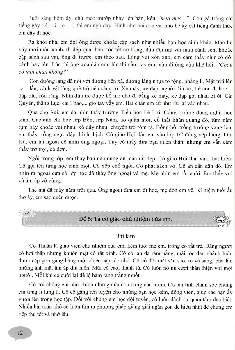 199 Bài và Đoạn Văn Hay Lớp 3