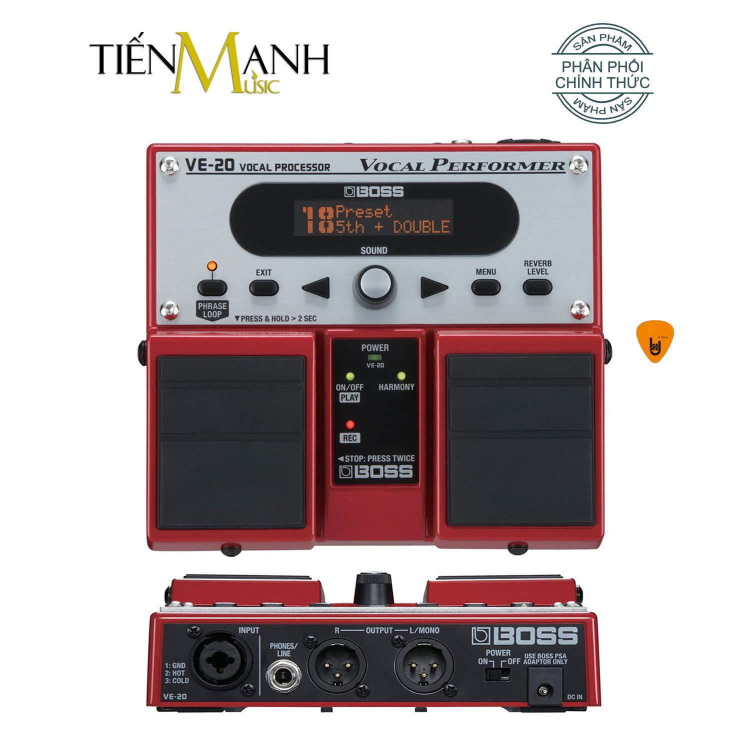 Boss VE-20 Vocal Processor Stompbox Tạo tiếng Bè, Vang vọng và chỉnh Tone, Giọng cho Ca sỹ - Bàn đạp Phơ Guitar Reverb and Delay Effects Processor VE20 Hàng Chính Hãng - Kèm Móng Gẩy DreamMaker