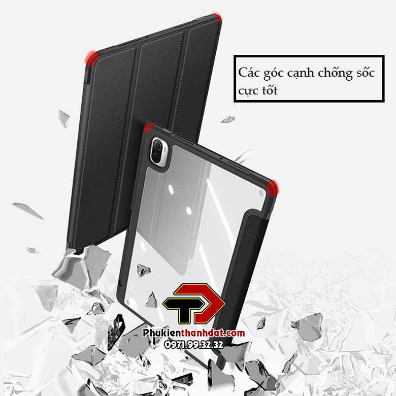 Bao da chống sốc Xiaomi Pad 5, Pad 5 Pro có ngăn đựng bút chính hãng Dux Ducis Toby - Hàng chính hãng