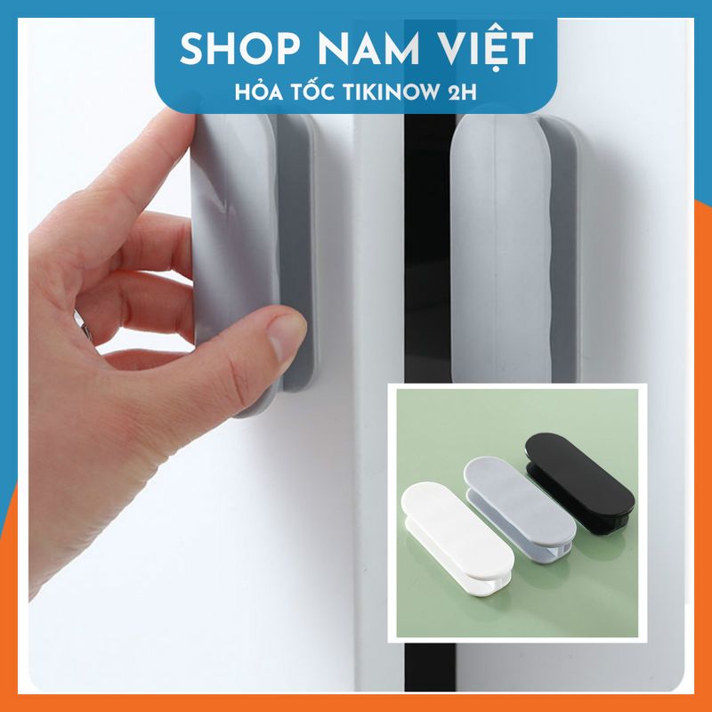 Set 2 Tay Nắm Cửa Tủ, Cửa Kéo Kèm Keo Dán Không Cần Khoan