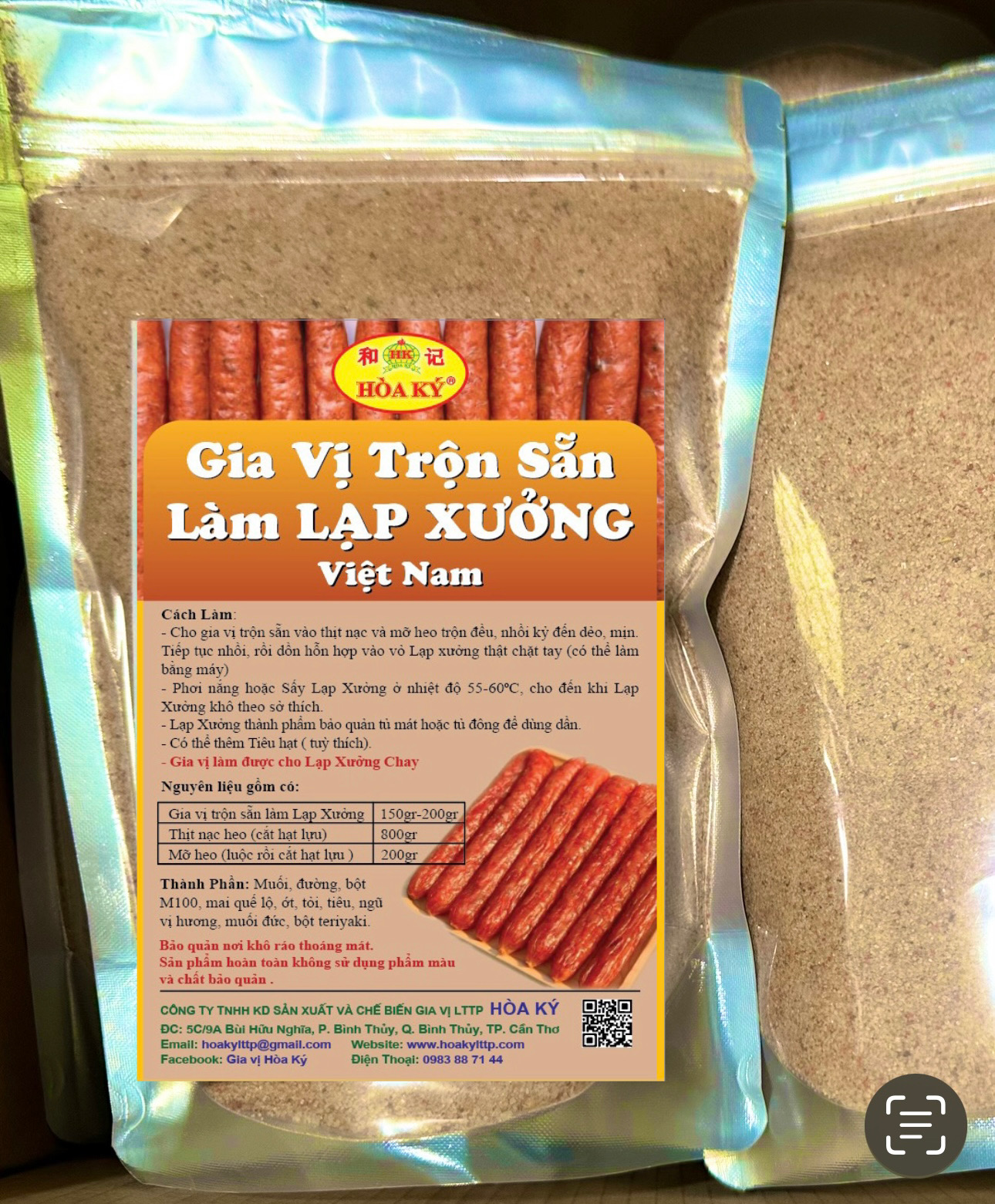 Gia Vị Trộn Sẵn Làm Lạp Xưởng VN 500gr