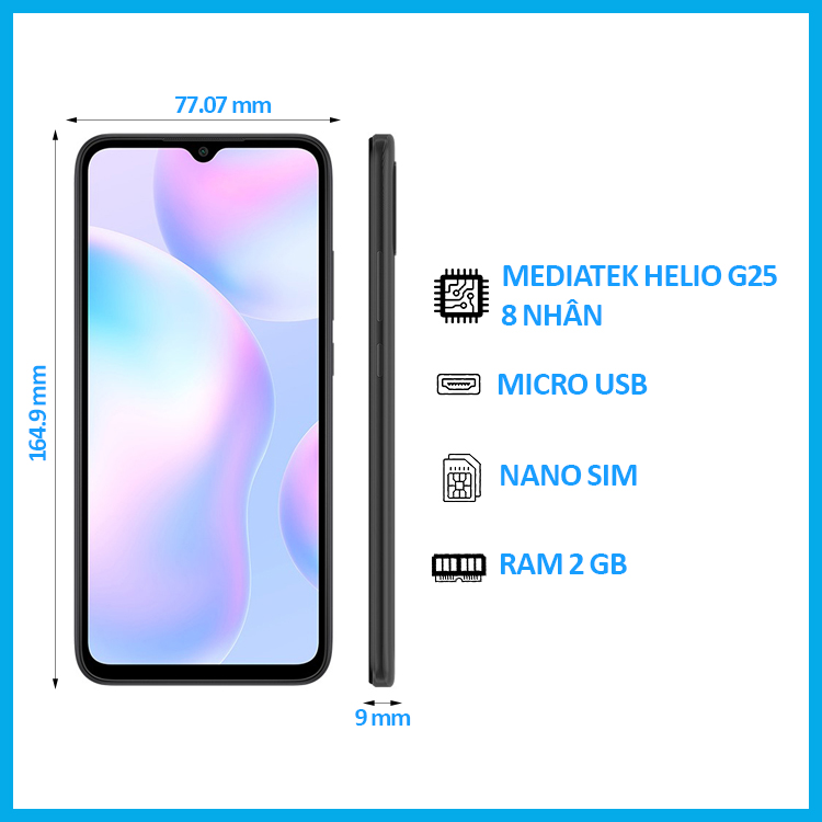 Điện thoại Xiaomi Redmi 9A - Hàng chính hãng