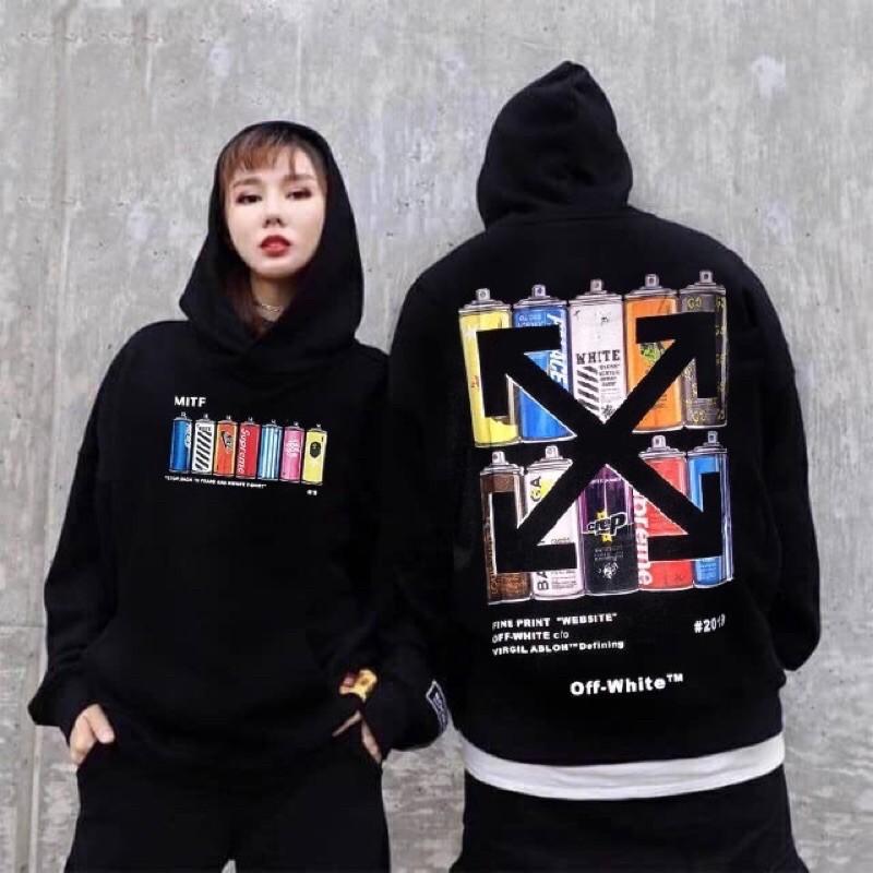 Áo hoodie nam nữ off white có bigsize đến hơn 100kg vải nỉ bông dày