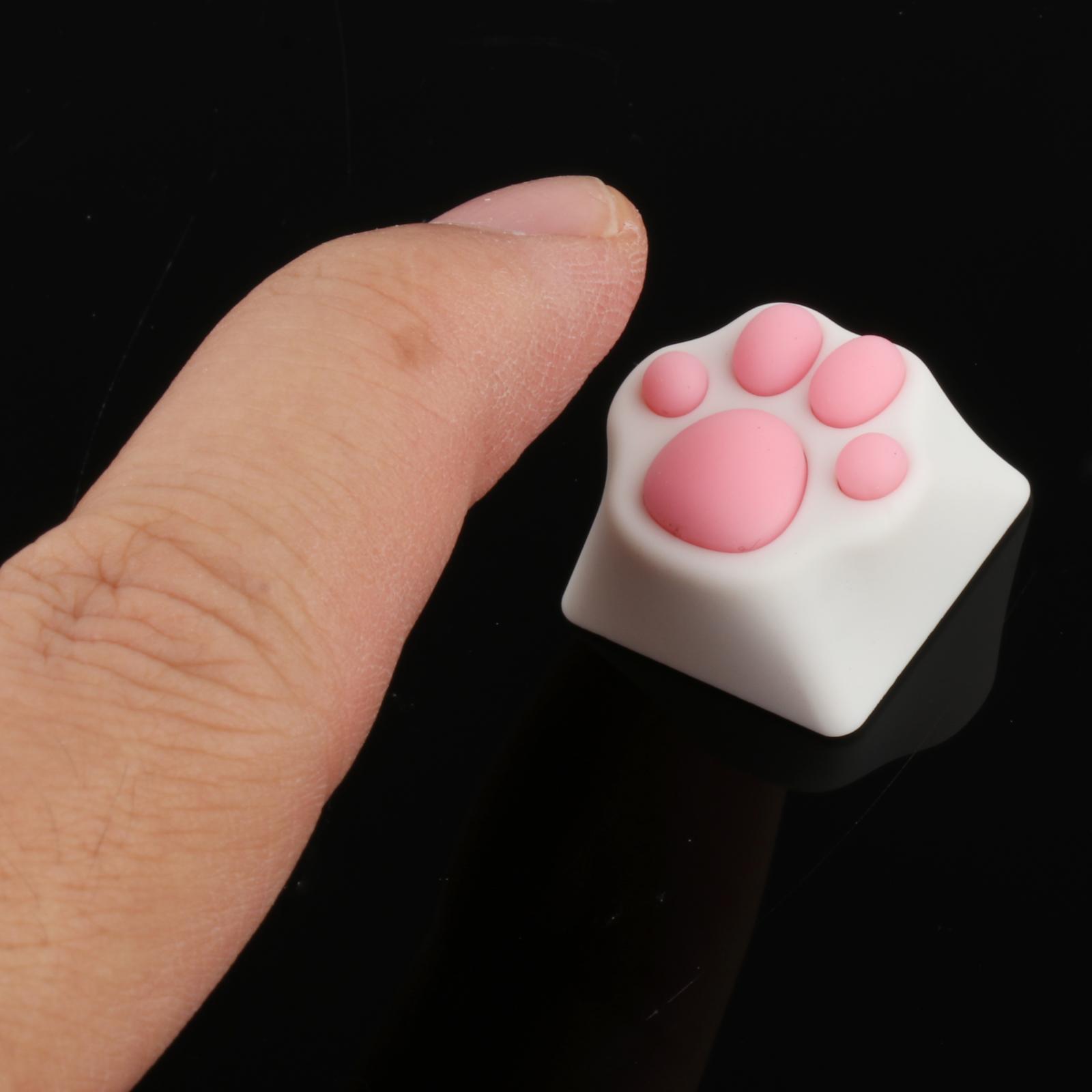 Customized ABS Silicone Kitty Paw Cat Paws Pad Keyboard key Caps White