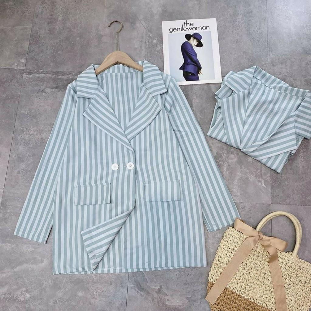Áo blazer nữ kẻ sọc hàn quốc cá tính