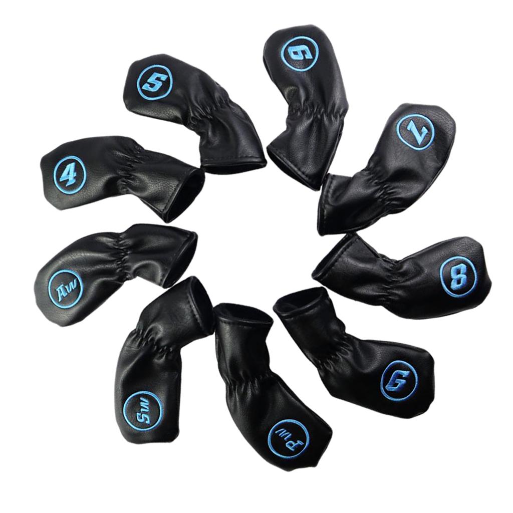 Set 9 Vỏ Bọc Đầu Gậy Golf 4-AW Bằng Da PU Chống Thấm Nước