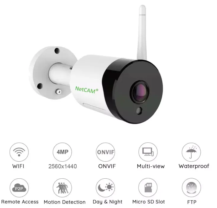 Camera IP Wifi Ngoài Trời NetCAM PT5.0, Độ phân giải 5.0MP, Quan Sát Toàn Cảnh 180º - Hàng Chính Hãng