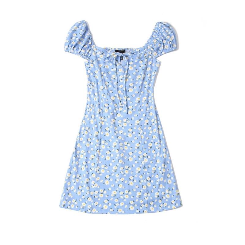 Đầm thun dáng A tay bồng f21 xuất xịn
