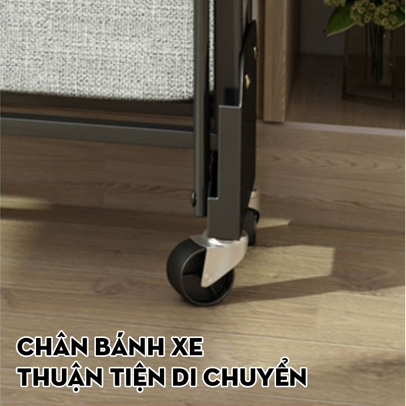 Giường gấp gọn thông minh MDL65, khung thép sơn tĩnh điện kết hợp bánh xe dễ dàng di chuyển, Giường gấp văn phòng chịu trọng lượng tới 300 cân, tích hợp sẵn đệm có khóa kéo để vệ sinh, tùy chỉnh độ cao của đầu giường, gấp gọn chỉ dày 20cm - MDL65