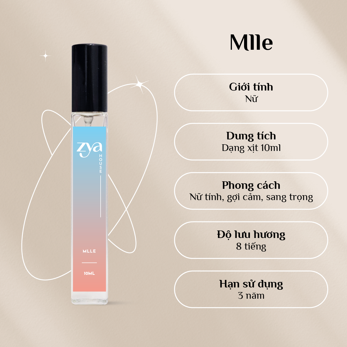 Nước hoa nữ ZYA Mlle hương cỏ | EBMart