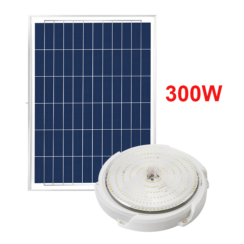 Đèn năng lượng mặt trời ốp trần 300W, Vỏ nhôm, Tấm pin NLMT rời, Ánh sáng trắng- 300WOT