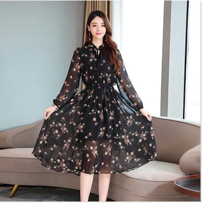 ĐẦM LỤA HOA, HỌA TIẾT ĐƠN GIẢN NHƯNG KHÔNG KÉM PHẦN SANG TRỌNG