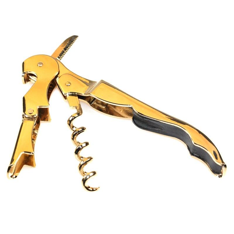 Gold Plated Corkscrew Double Hinge Waiters Wine Key Bottle Opener Party Bottle Opener AA