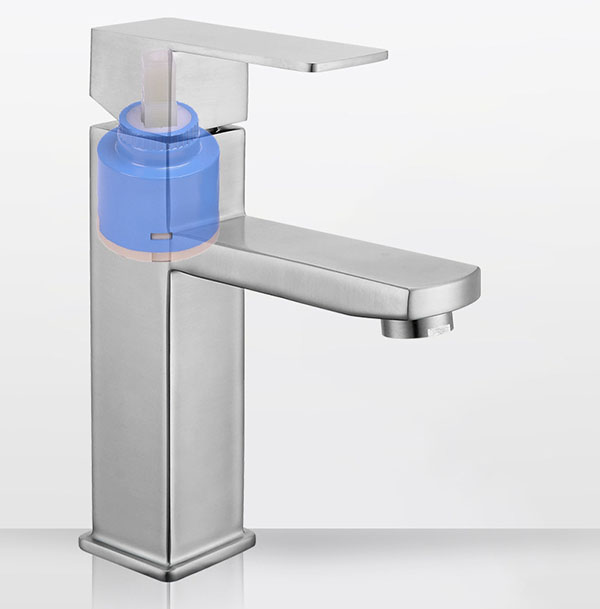 Vòi lavabo nóng lạnh vuông inox304 Navier NV-702