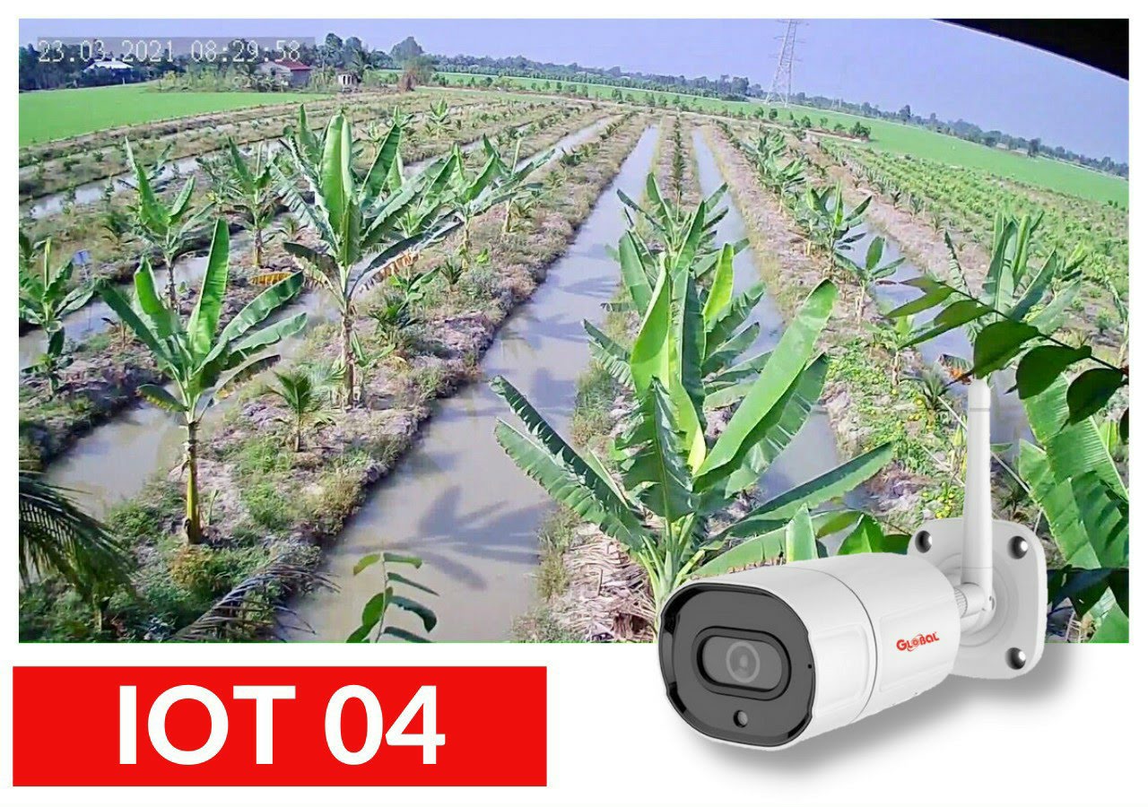 Camera IP Wifi ngoài trời Global IOT04, 2.0Mp, Đàm thoại 2 chiều, Báo động, App Global Smart - Hàng chính hãng