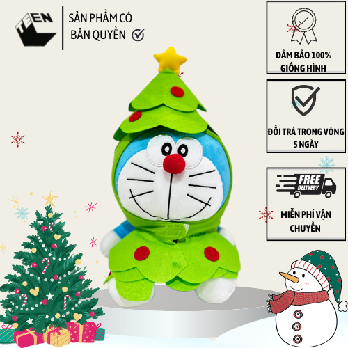 Thú bông Doraemon Cây Thông phiên bản Giáng Sinh - Sản Phẩm Có Bản Quyền, Phân Phối Bởi Teenbox Thú Nhồi Bông Toy