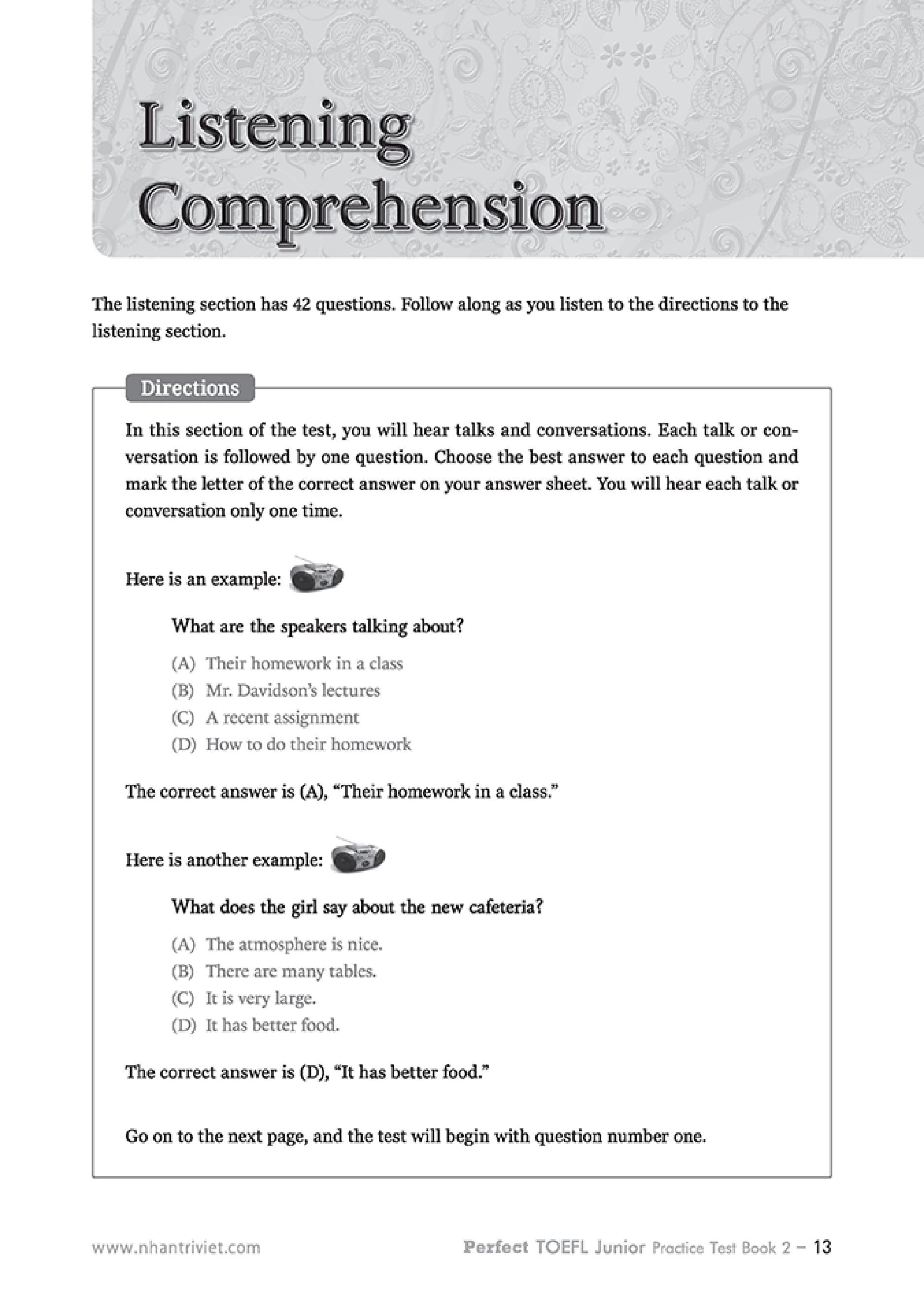 Perfect Toefl Junior  Book 2 (Kèm CD)