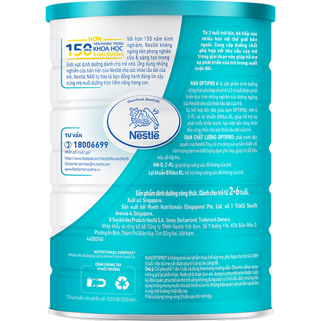 Sữa bột bổ sung HMO Nestlé Nan Optipro 4 cho trẻ trên 2 tuổi (1.7kg)