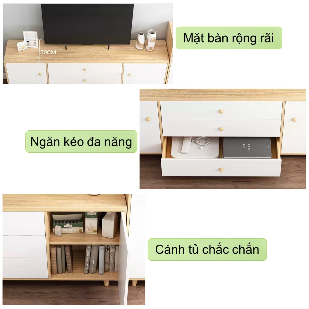 Kệ Tivi Phòng Khách Kết Hợp Bàn Trà Sofa Hiện Đại Phong Cách Bắc Âu GP142